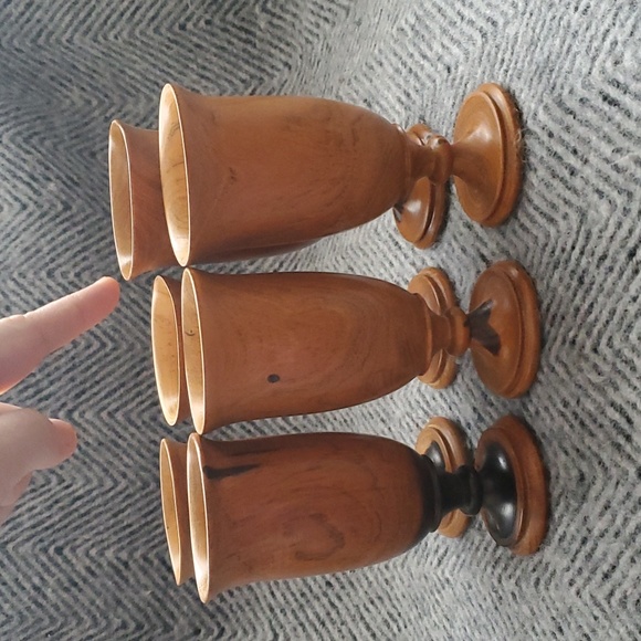 MCM set of 6 teak wood goblets - Picture 9 of 9
